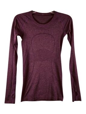 lululemon athletica Long Sleeve Slim Seamless Swifty Burgundy Top 6